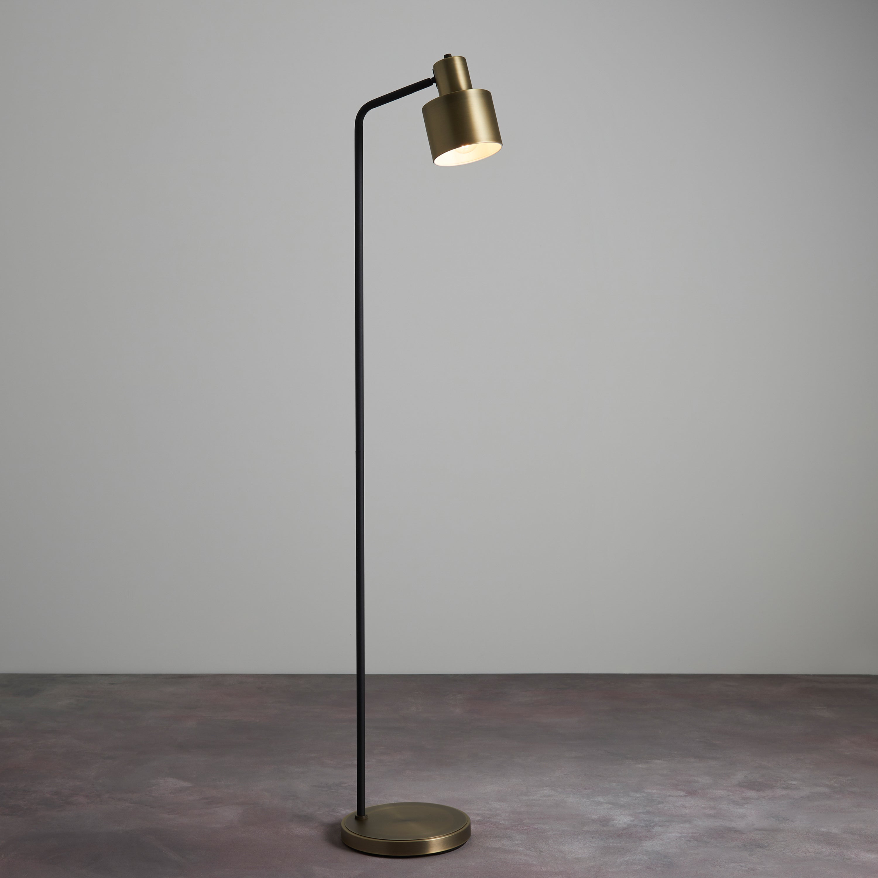 Maria Antique Brass & Matt Black Floor Lamp